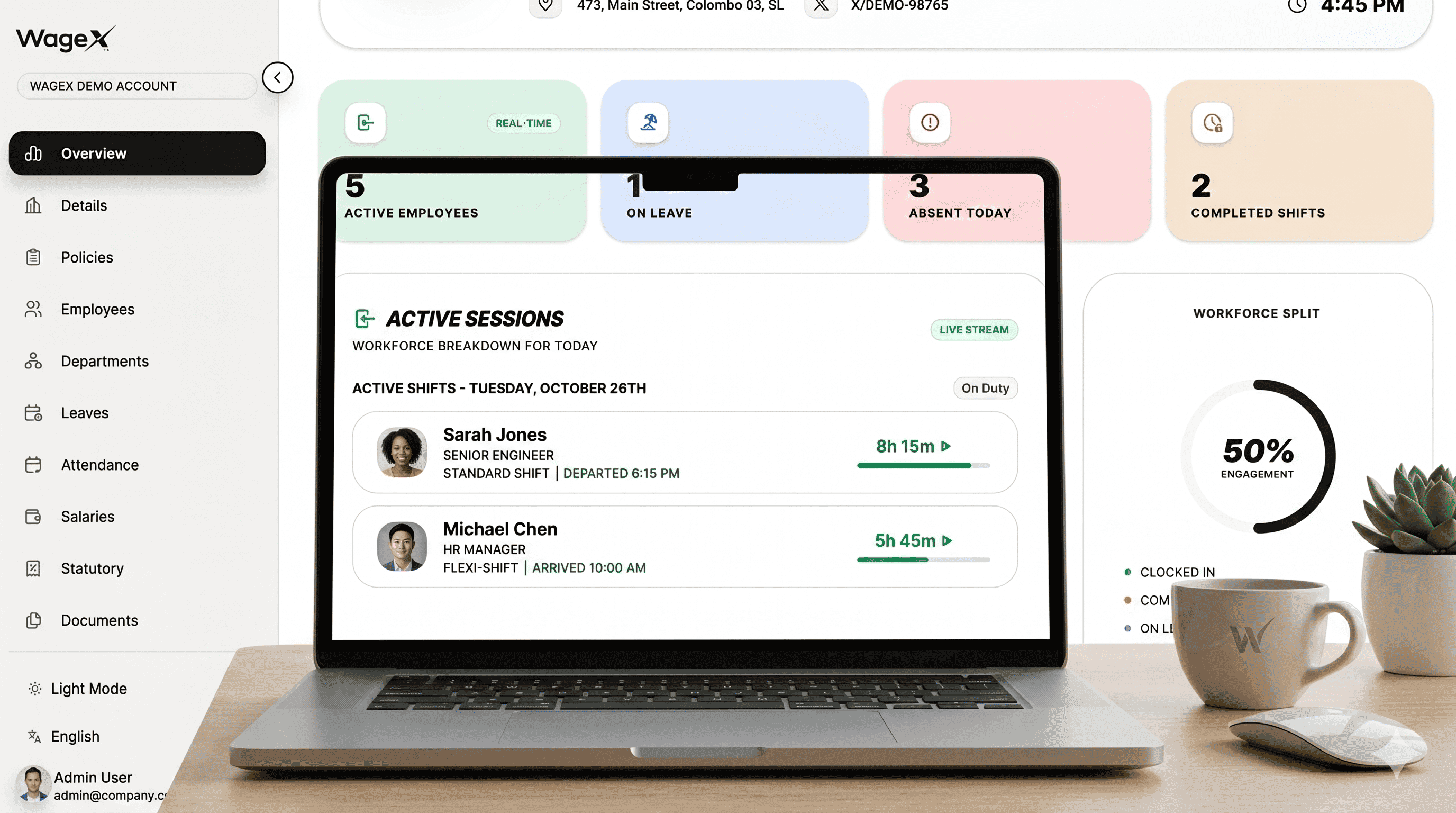WageX App Interface